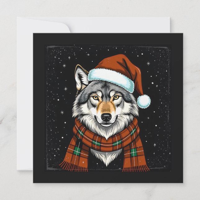 Christmas Wolf  Holiday Card (Front)