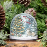 Christmas Wolf Winter Snow Globe<br><div class="desc">This Christmas wolf snow globe captures a beautiful winter scene with a decorated fir tree and a timber wolf resting peacefully in the snow. The artwork makes for a lovely, personalized winter keepsake, perfect for gifting or displaying. Customize with your own message or keep it as is with the "Merry...</div>