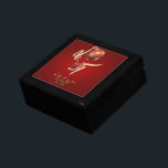 Christmas Woman In Red Engagement Ring Box<br><div class="desc">Give your bride this beautiful gift with the surprise of an engagement ring wrapped inside.
A woman in red holding onto a Christmas ball in gold and red. 
"with all my love"
"Do not open 'till"
"Dec. 25th."</div>