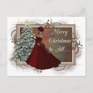 Christmas Woman (Red Dress Design) Postcards