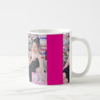 Christmas woman with presents  coffee mug