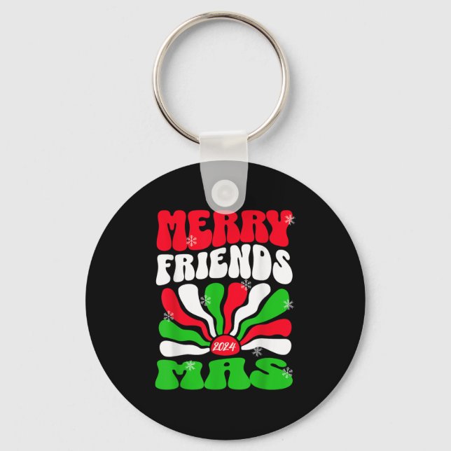 Christmas Womens Friends Xmas Holiday Merry Friend Key Ring (Front)