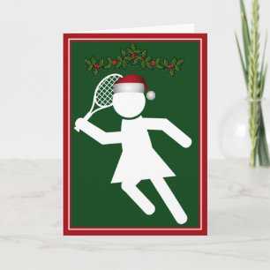 Christmas Women's Tennis Player - Tennis Symbol Holiday Card