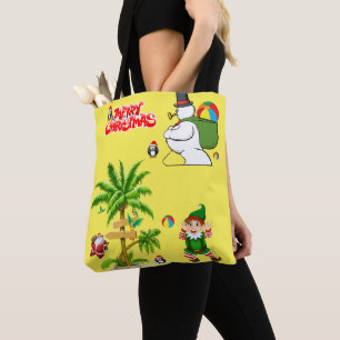 Christmas Women's Tote Bags, Beach Santa Bag