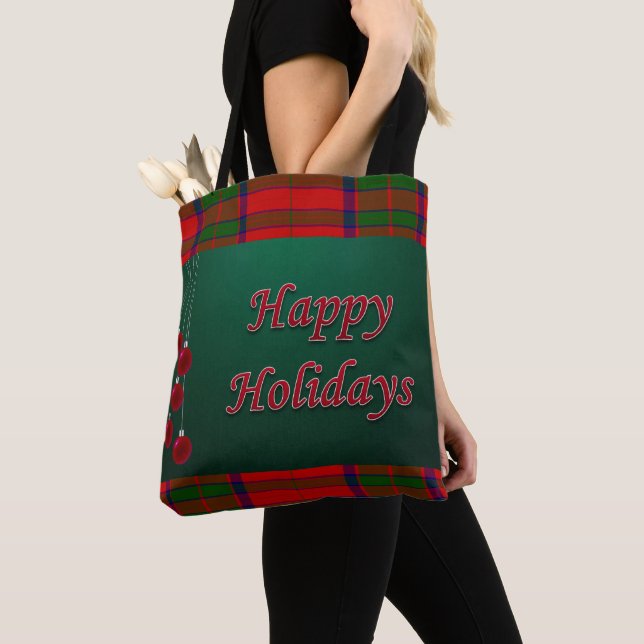 Christmas Women's Tote Bags, Happy Holidays (Close Up)