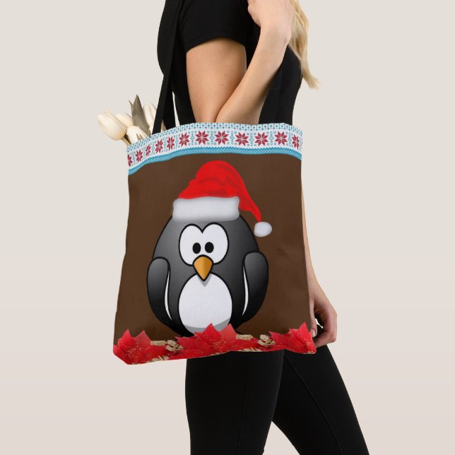 Christmas Women's Tote Bags, Penguin (Close Up)