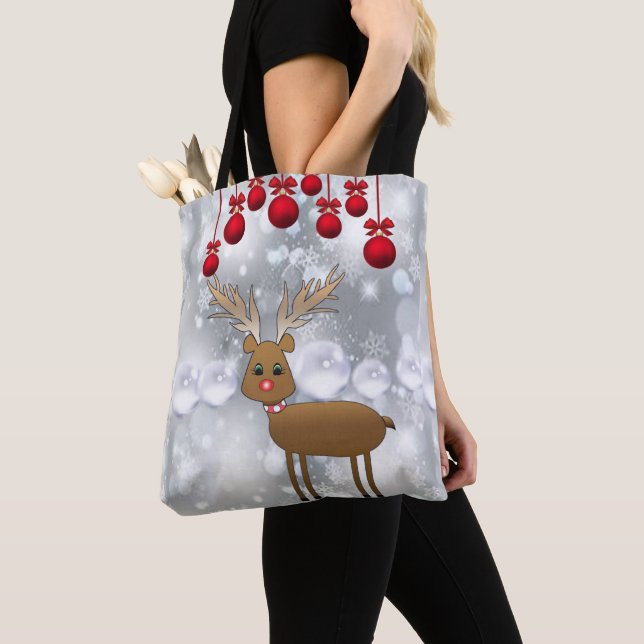 Christmas Women's Tote Bags, Reindeer (Close Up)