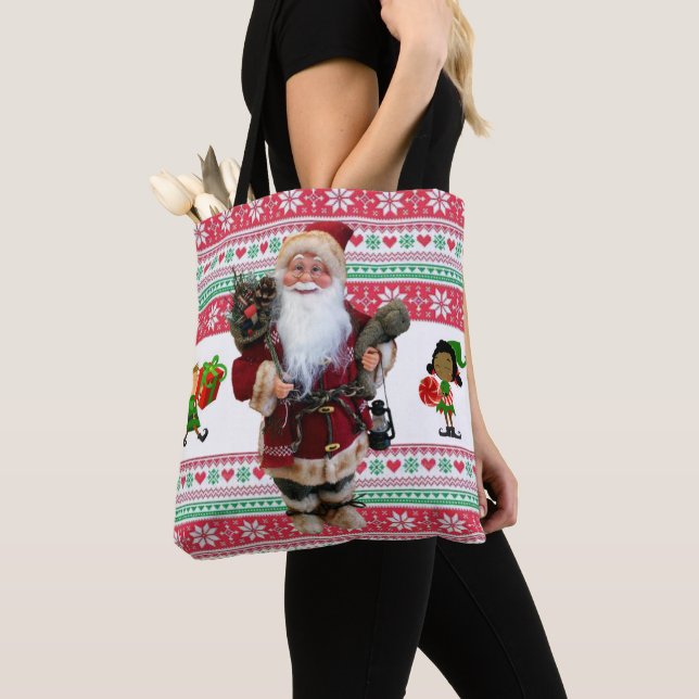 Christmas Women's Tote Bags, Santa (Close Up)