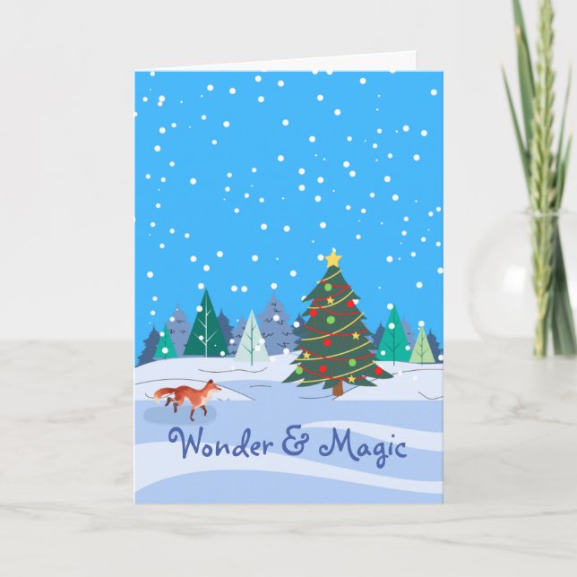 Christmas Wonder Magic Fox.and Christmas Tree  Card (Front)
