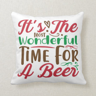 Christmas wonderful time for a beer cushion