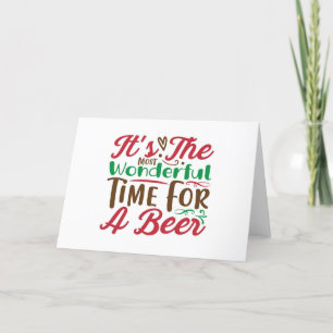 Christmas wonderful time for a beer holiday card