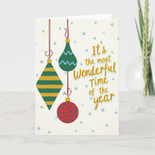 Christmas Wonderful Time Ornaments Card