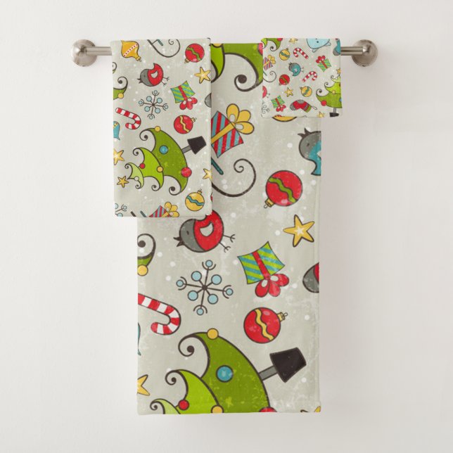 Christmas Wonderland Fun Bath Towel Set (Insitu)