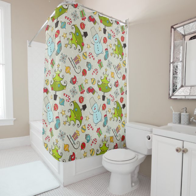 Christmas Wonderland Fun Shower Curtain (In Situ)