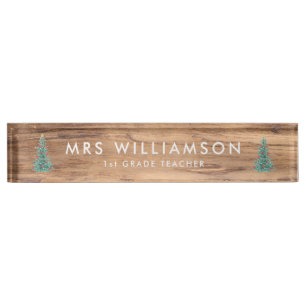 Christmas wooden teacher name plates for desk