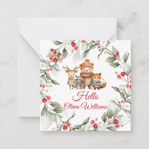 Christmas Woodland Animals Baby Shower Card