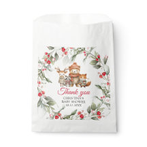 Christmas Woodland Animals Baby Shower Favour Bag