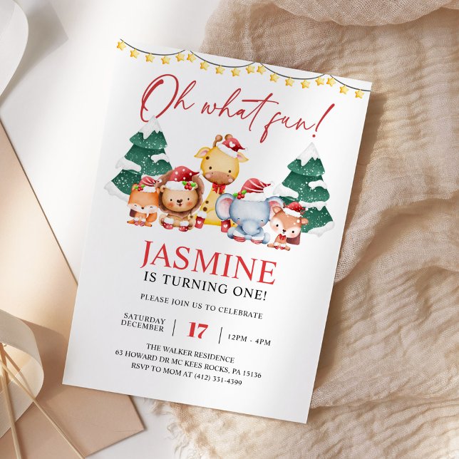 Christmas Woodland Forest Winter Birthday Invitation (Creator Uploaded)