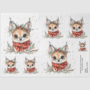 Christmas Woodland Fox and Foliage Tissue Paper