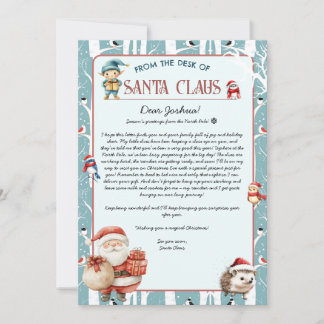 Christmas Woodland Letter from Santa Claus Invitation