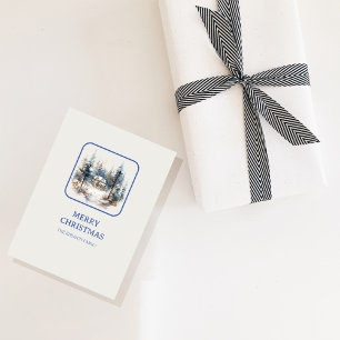 Christmas Woodland Minimalist Simple Holiday  Postcard