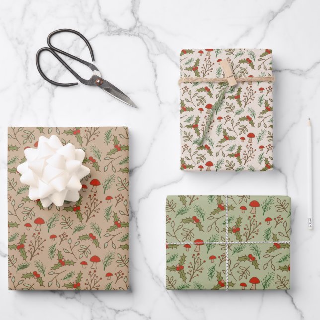 Christmas Woodlands  Wrapping Paper Sheet (Front)