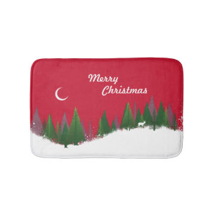 Christmas Woods Scene Bath Mat