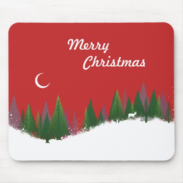 Christmas Woods Scene Mouse Pad (Front)