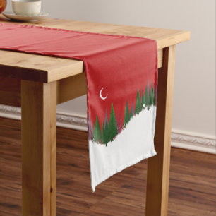 Christmas Woods Scene Table Runner