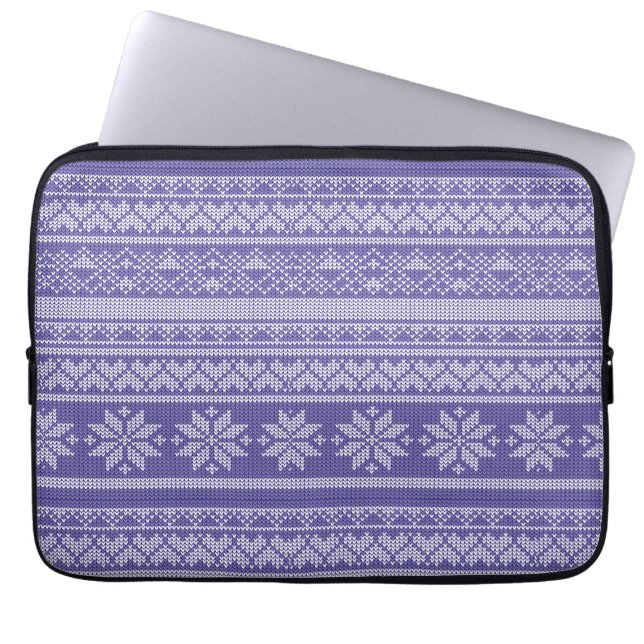 Christmas Wool Knit Sweater Christmas Holiday  Laptop Sleeve (Front)