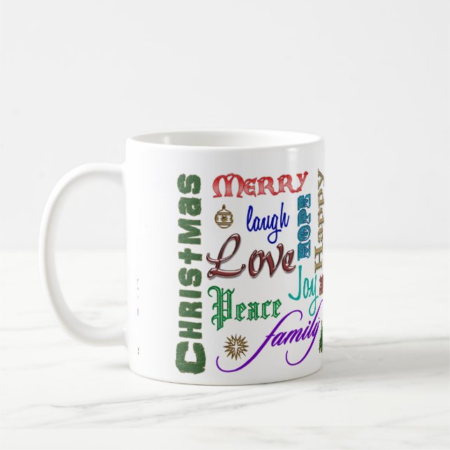 Christmas Word Art Coffee Mug (Left)
