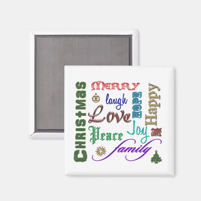 Christmas Word Art Magnet (Front/Back)
