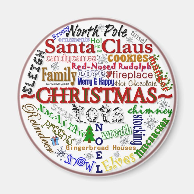 Christmas Word-Art - Magnet (Front)