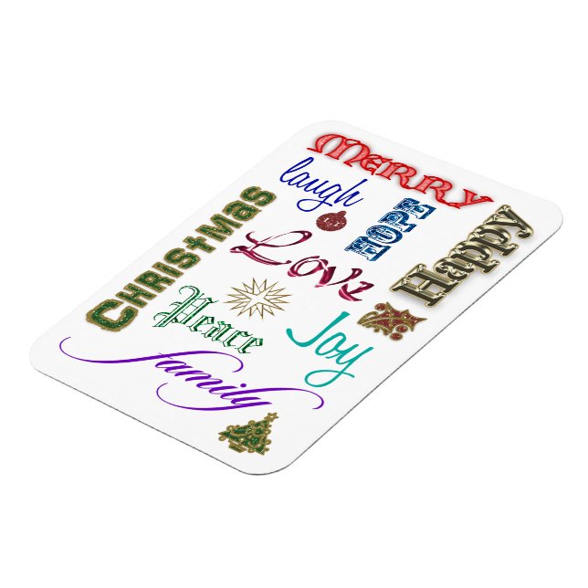 Christmas Word Art Magnet (Left Side)