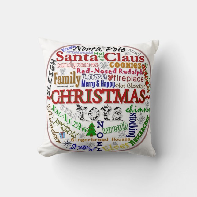 Christmas Word-Art - MoJo Pillows (Front)
