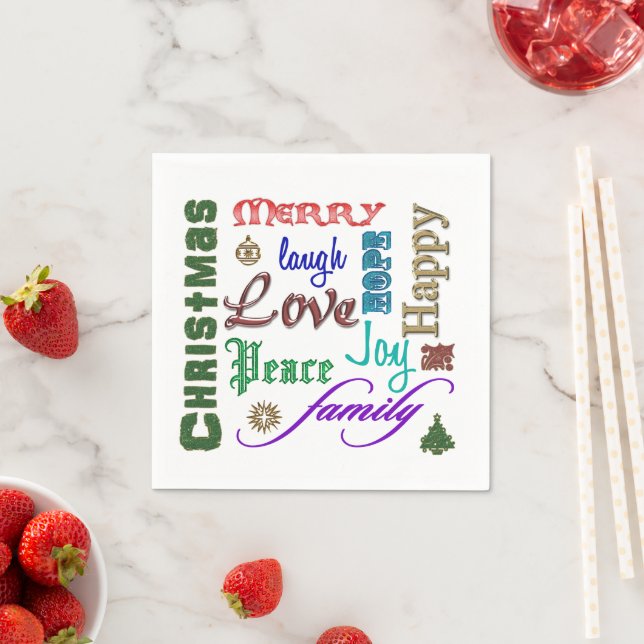 Christmas Word Art Napkin (Insitu)