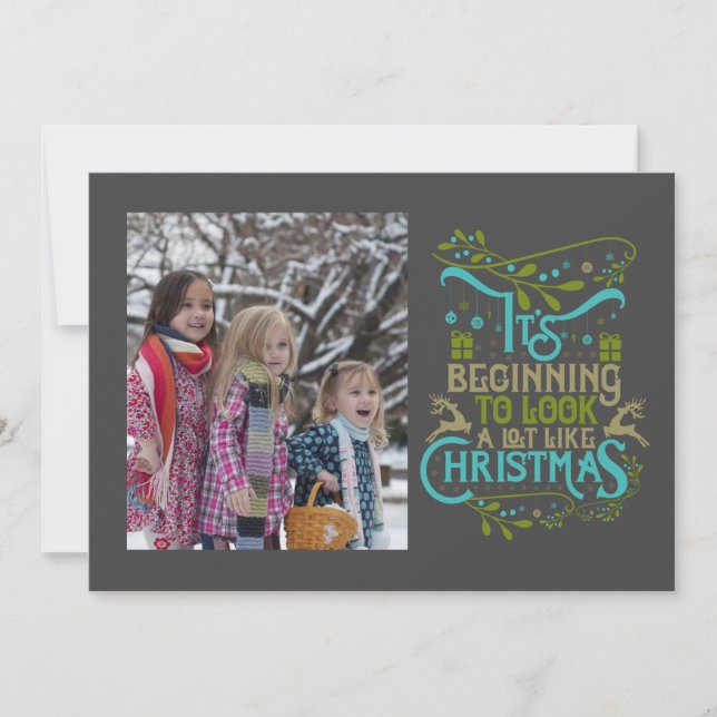 Christmas Word Art  Photo Holiday Card (Front)