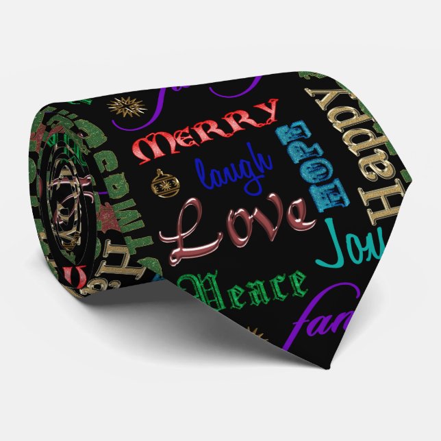 Christmas Word Art Tie (Rolled)