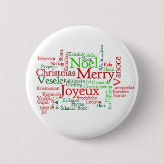 Christmas Word Cloud 6 Cm Round Badge