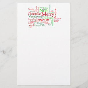 Christmas Word Cloud Stationery
