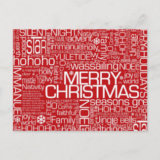 Christmas Word Collage Holiday Postcard