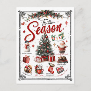 Christmas Word Collage  Postcard