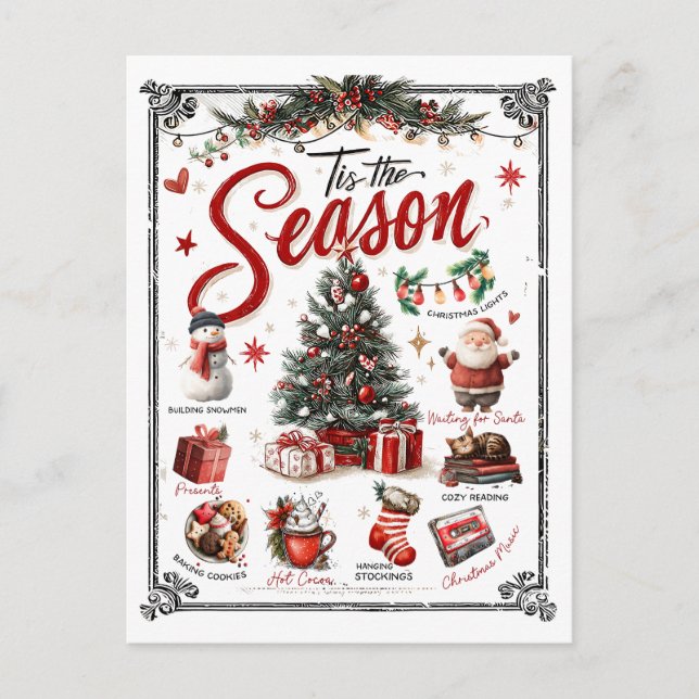 Christmas Word Collage  Postcard (Front)