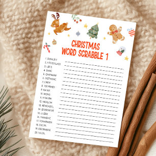 Christmas Word Scrabble Game Holiday Card
