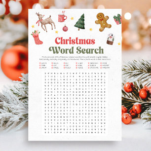 Christmas Word Search Game Holiday Card