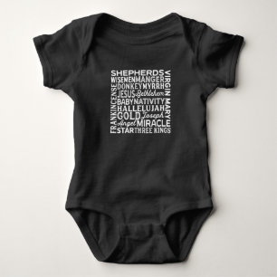 Christmas Words Baby Bodysuit