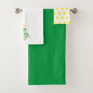 Christmas Words Christmas Tree Bath Towel Set