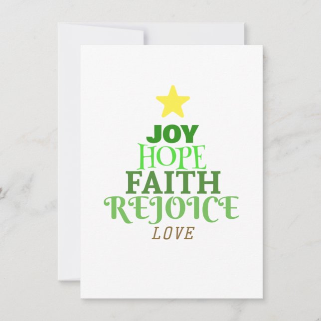 Christmas Words Christmas Tree Holiday Card (Front)