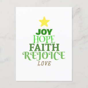 Christmas Words Christmas Tree Holiday Postcard