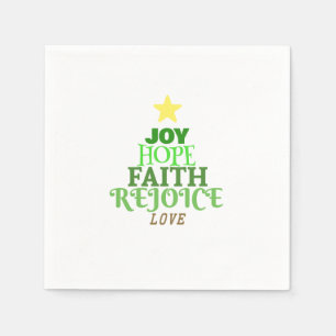 Christmas Words Christmas Tree Paper Napkin
